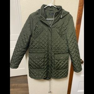 *SOLD* Harve Benard Quilted Olive Green Winter Coat
